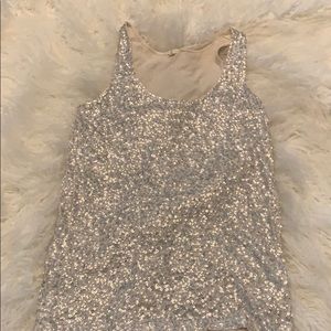 J. Crew Sequin Tank, Nude with silver sequins